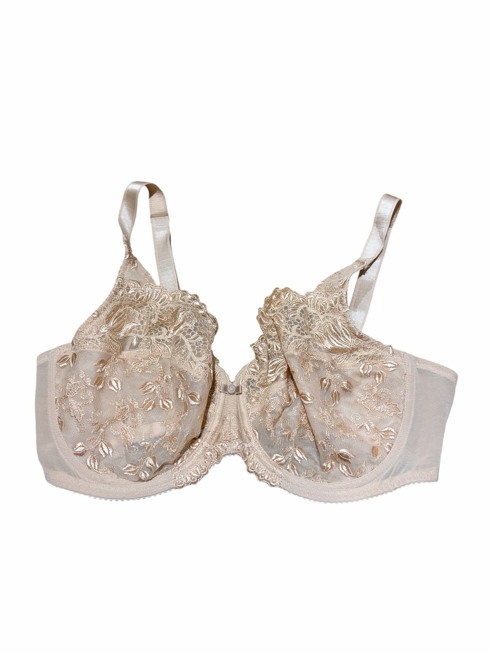 Wacoal 38D Tulip Embroidery Lace Bra Nude Tan 85702